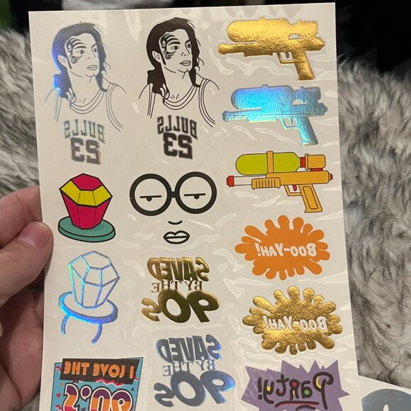 Vintage 90's Temporary Tattoos Pack Michael Jackson Daria MTV 5 Sheets 70 Tats - Picture 4 of 8